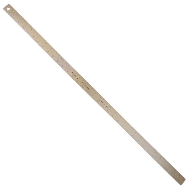 Westcott Stainless Steel Ruler, Zero-Center Scale with Non-Slip Cork Backing, Back-to-School, School Supplies, Classroom Supplies, 36-Inch - Image 1